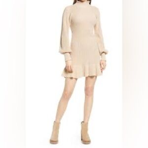 Lost + Wander sweet bliss Tan Knit Dress